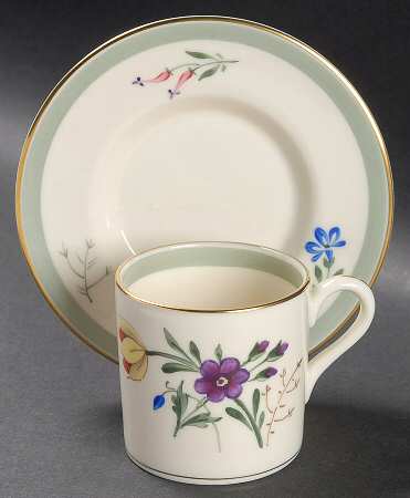 Virginia Gardens Flat Demitasse Cup & Saucer Set