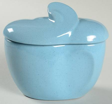 Lazy Bones Blue Sugar Bowl & Lid by Frankoma