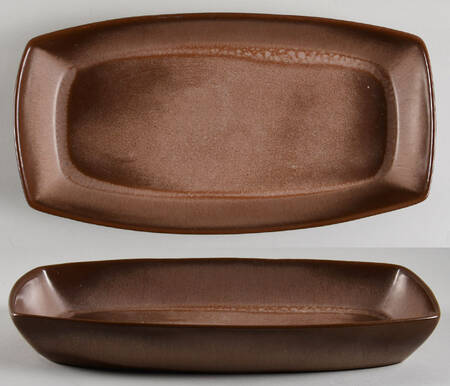 Lazy Bones Brown Satin 13" Oval Serving Platter
