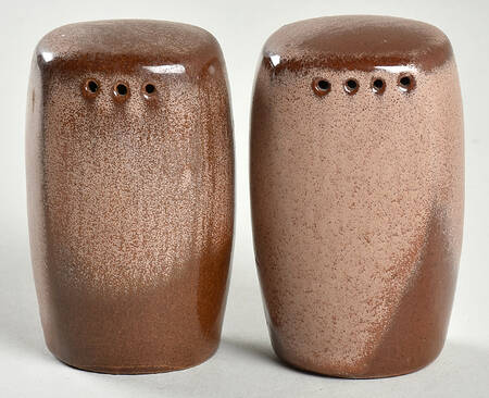 Lazy Bones Brown Satin Salt & Pepper Set by Frankoma