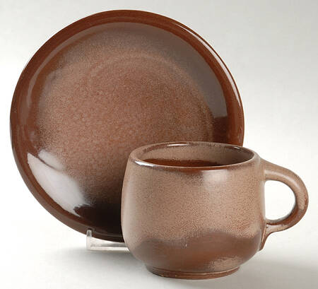 Lazy Bones Brown Satin Flat Cup & Saucer Set