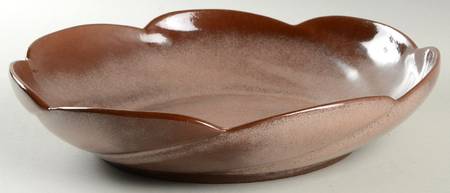 Lazy Bones Brown Satin 10" Scalloped Bowl