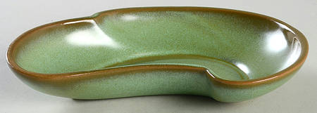 Lazy Bones Prairie Green Crescent Pickle Dish