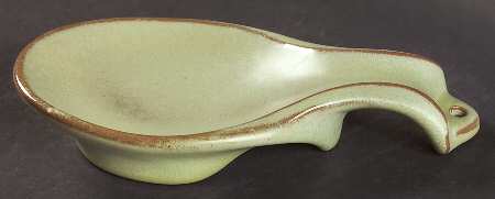 Lazy Bones Prairie Green Spoon Rest/Holder (Holds 1 Spoon)