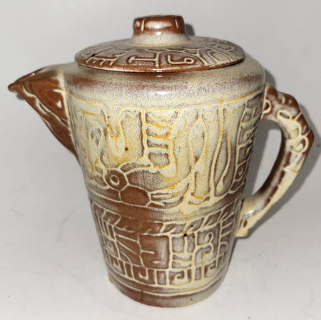 Mayan Aztec Desert Gold Teapot & Lid
