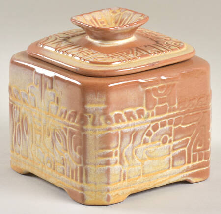 Mayan Aztec Desert Gold Coffee Canister & Lid