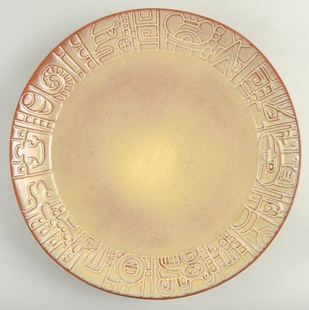 Mayan Aztec Desert Gold 14" Chop Plate (Round Platter)