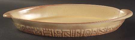 Mayan Aztec Desert Gold 15" Oval Baker by Frankoma