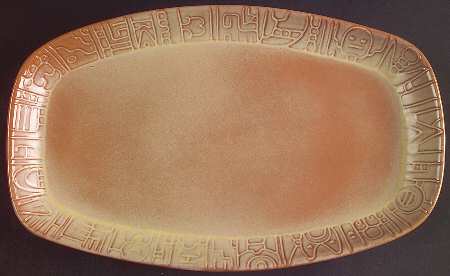 Mayan Aztec Desert Gold 13" Oval Serving Platter