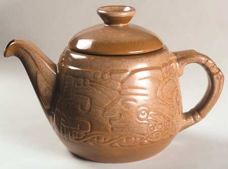 Mayan Aztec Desert Gold Teapot & Lid
