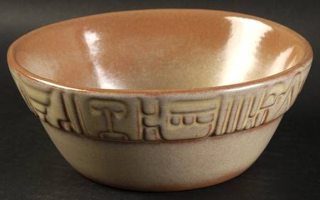 Mayan Aztec Desert Gold Coupe Soup Bowl by Frankoma