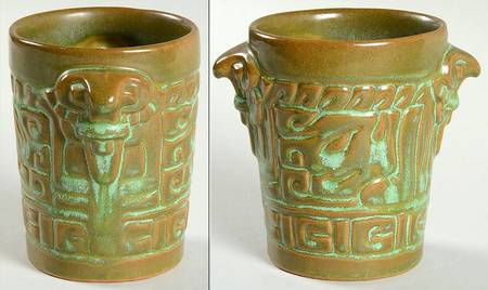 Mayan Aztec Prairie Green Sugar Bowl No Lid
