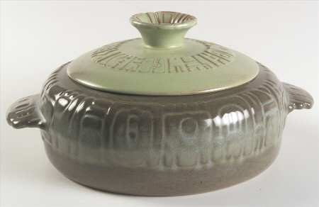 Mayan Aztec Prairie Green 1 Qt Round Covered Casserole