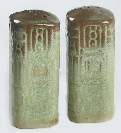 Mayan Aztec Prairie Green Salt & Pepper Set