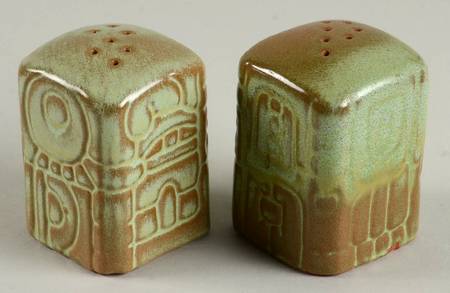 Mayan Aztec Prairie Green Salt & Pepper Set