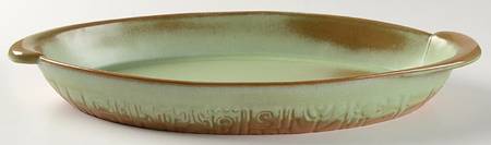 Mayan Aztec Prairie Green 13" Oval Serving Platter