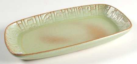 Mayan Aztec Prairie Green 9" Oval Serving Platter