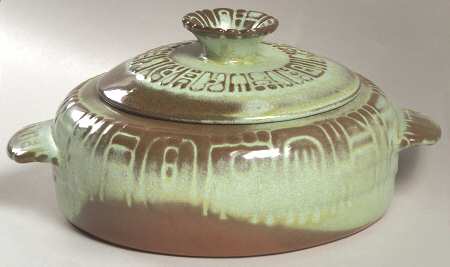 Mayan Aztec Prairie Green 1 Qt Round Covered Casserole