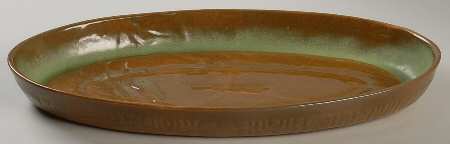 Mayan Aztec Prairie Green 17" Oval Serving Platter