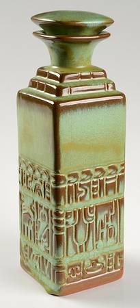 Mayan Aztec Prairie Green Decanter and Stopper