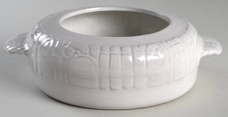 Mayan Aztec White Sand (Front and Back) 1 Qt Round Casserole No Lid by Frankoma