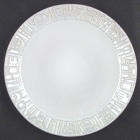 Mayan Aztec White Sand (Front and Back) Dinner Plate by Frankoma