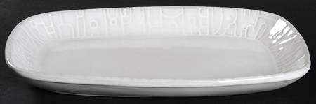 Mayan Aztec White Sand (Front and Back) 9" Oval Serving Platter