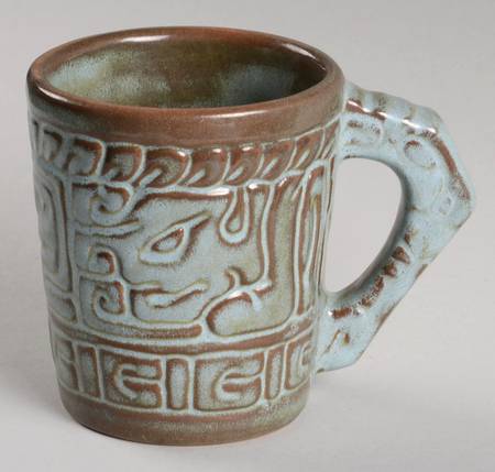Mayan Aztec Woodland Moss Mug by Frankoma