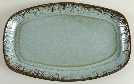 Mayan Aztec Woodland Moss 13" Oval Serving Platter