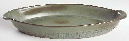 Mayan Aztec Woodland Moss 15" Oval Baker