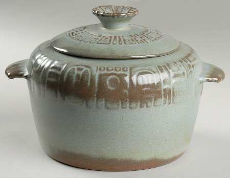 Mayan Aztec Woodland Moss 3 Quart Round Covered Casserole