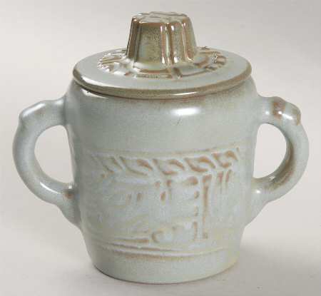 Mayan Aztec Woodland Moss Sugar Bowl & Lid