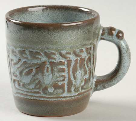 Mayan Aztec Woodland Moss Flat Cup