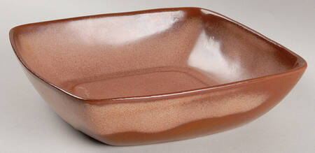 Plainsman Brown 8" Square Salad Serving Bowl
