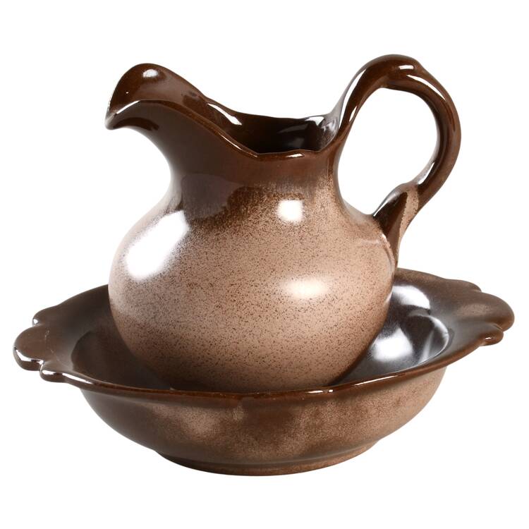 Plainsman Brown Small Pitcher & Bowl Set
