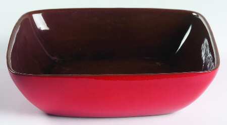 Plainsman Flame Square Salad Serving Bowl