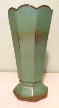 Plainsman Green 9" Octagonal Vase