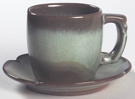 Plainsman Green Flat Cup & Saucer Set