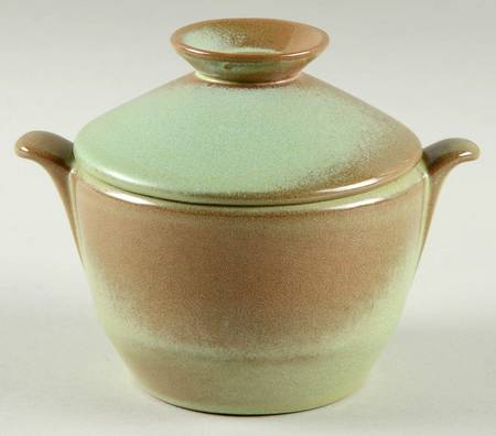 Plainsman Green Sugar Bowl & Lid