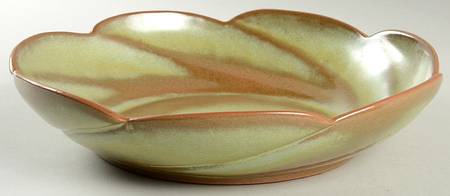 Plainsman Green 10" Scalloped Bowl