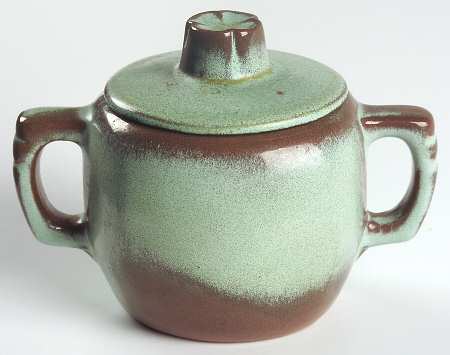 Plainsman Green Sugar Bowl & Lid
