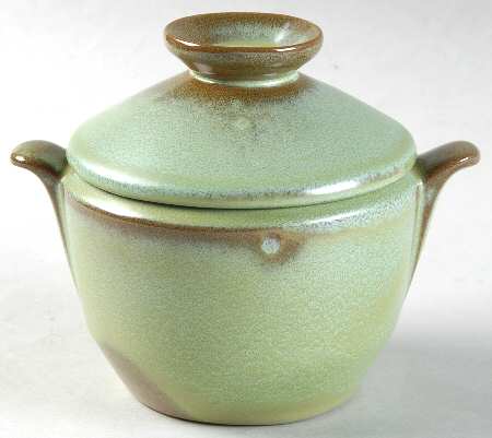 Plainsman Green Sugar Bowl & Lid