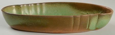 Plainsman Green 10" Oval Vegetable Bowl