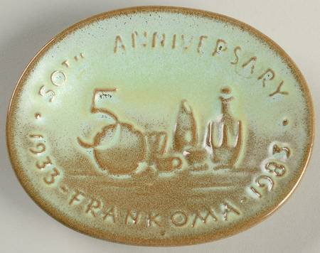 Plainsman Green 3" 50th Anniversary Oval Ashtray