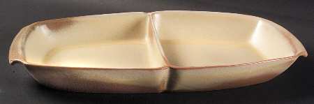 Plainsman Gold 15" Oval Divided Vegetable Bowl