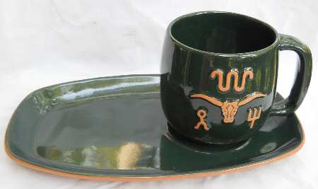Ranch Forest Green Snack Plate & Cup Set