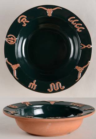 Ranch Forest Green Rim Soup Bowl