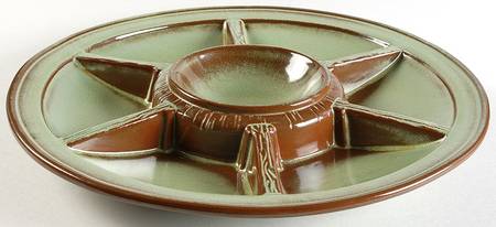Wagon Wheel Prairie Green 1-Piece Lazy Susan