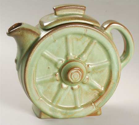 Wagon Wheel Prairie Green Teapot & Lid