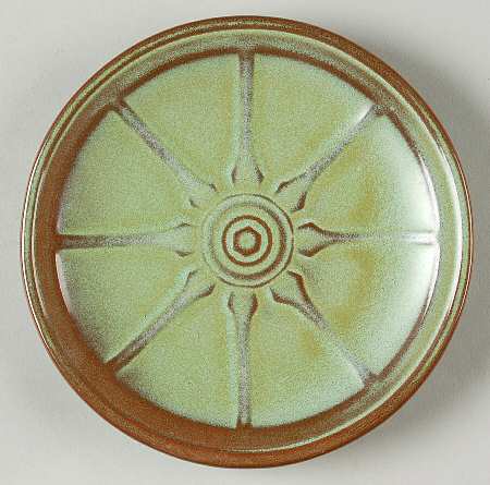 Wagon Wheel Prairie Green Bread & Butter Plate